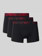 Emporio Armani Trunks mit elastischem Logo-Bund im 3er-Pack in Black, ...