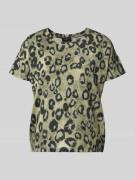 monari Regular Fit T-Shirt aus Viskose-Mix mit Allover-Animal-Print in...