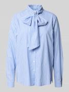 Milano Italy Relaxed Fit Schluppenbluse mit Knopfleiste in Hellblau, G...