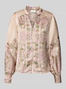 Neo Noir Regular Fit Bluse mit Stehkragen Modell 'Massima' in Rose, Gr...