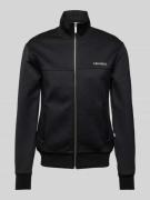 Les Deux Sweatjacke mit Label-Print Modell 'Ballier' in Black, Größe L