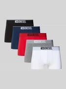 Diesel Trunks mit Logo-Stitching Modell 'Damien' im 5er-Pack in Rot, G...