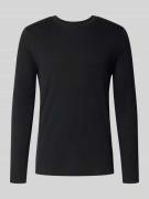 MCNEAL Longsleeve mit geripptem Rundhalsausschnitt in Black, Größe XL