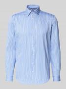 Jake*s Slim Fit Business-Hemd mit Knopfleiste in Bleu, Größe 37/38
