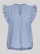 mbyM Bluse mit V-Ausschnitt Modell 'Gemala' in Blau, Größe XS