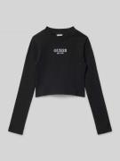 Guess Longsleeve mit Label-Stitching in Black, Größe 152