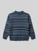 Mayoral Strickpullover mit gerippten Abschlüssen in Blau, Größe 104