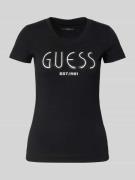 Guess T-Shirt mit Label-Detail in Black, Größe M