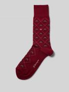Burlington Socken mit Label-Print in Bordeaux, Größe 40-46