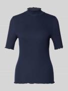 Rich & Royal T-Shirt mit Stehkragen in Marine, Größe L