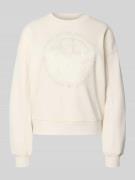 Guess Sweatshirt mit Logo und Rundhalsausschnitt in Ecru, Größe L