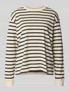 Jake*s Casual Longsleeve mit Rundhalsausschnitt in Ecru, Größe L