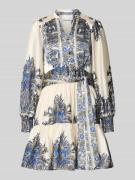 Neo Noir Tunikakleid mit Bindegürtel Modell 'MALFIDA' in Blau, Größe 4...