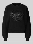 Guess Sweatshirt mit Logo und Rundhalsausschnitt in Black, Größe L