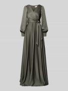Jake*s Cocktail Abendkleid mit V-Ausschnitt in Oliv, Größe 36