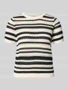 Jake*s Casual Strickshirt mit Lochmuster in Ecru, Größe L