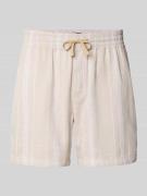 Tommy Jeans Regular Fit Shorts mit Allover-Muster in Beige, Größe L