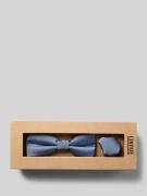 CINQUE Fliege und Einstecktuch aus Seide Modell 'PIO' in Bleu, Größe 1