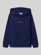 Jack & Jones Hoodie mit Label-Stitching und Känguru-Tasche in Blau, Gr...