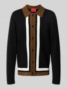 HUGO Relaxed Fit Strickjacke mit Woll-Anteil Modell 'SPLON' in Black, ...