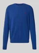 Replay Strickpullover aus Lanawoll-Mix mit Rundhalsausschnitt in Blau,...