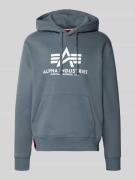 Alpha Industries Hoodie mit Label-Print in Hellblau, Größe XL