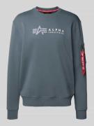 Alpha Industries Sweatshirt mit Label-Print in Hellblau, Größe L