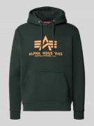Alpha Industries Hoodie mit Label-Print in Bottle, Größe L