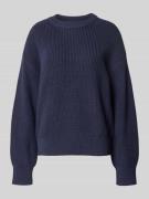 Jake*s Casual Oversized Strickpullover mit gerippten Abschlüssen in Du...