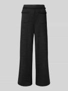 ICHI Hose mit Strukturmuster Modell 'KATE FRINGA' in Black, Größe L