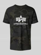 Alpha Industries T-Shirt mit Label-Print und Rundhalsausschnitt in Bla...