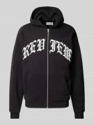 REVIEW Sweatjacke mit Reißverschluss in Black, Größe M