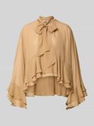 Marella Schluppenbluse aus reiner Viskose Modell 'PRISCA' in Camel, Gr...