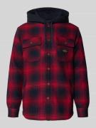 Superdry Regular Fit Hemdjacke mit Brusttaschen in Bordeaux, Größe S