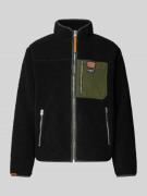 Superdry Fleecejacke mit Stehkragen und Reißverschlusstaschen in Black...