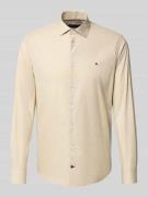 Tommy Hilfiger Tailored Slim Fit Businesshemd aus Baumwoll-Mix in Beig...