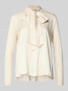 Milano Italy Blusenshirt mit Schleifen-Detail in Offwhite, Größe L