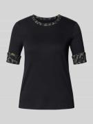 Marc Cain T-Shirt mit Ärmelumschlägen in Black, Größe 34