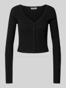 Review Cardigan mit V-Ausschnitt in Black, Größe L
