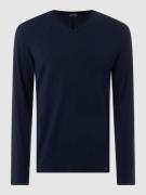 Hanro Longsleeve mit Label-Detail in Dunkelblau, Größe XXL