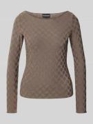 Emporio Armani Longsleeve mit U-Boot-Ausschnitt in Taupe, Größe L