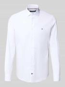 Tommy Hilfiger Tailored Slim Fit Businesshemd aus Baumwoll-Mix in Weis...