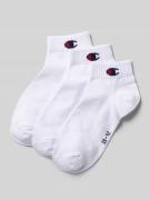 CHAMPION Socken mit Logo-Detail Modell 'QUARTER' im 3er-Pack in Weiss,...