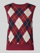 Review Pullunder mit gerippten Abschlüssen in Bordeaux, Größe S