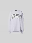 ROTATE Oversized Sweatshirt mit Logo-Stitching in Hellgrau Melange, Gr...