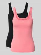 HUGO Slim Fit Unterhemd aus Baumwoll-Mix im 2er-Pack in Pink, Größe S