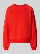 ICHI Sweatshirt mit gerippten Abschlüssen Modell 'LELA' in Hellrot, Gr...