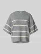 ICHI Strickpullover mit 1/2-Arm Modell 'DASILA' in Dunkelgrau, Größe S