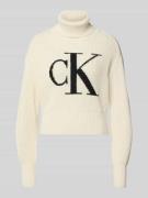Calvin Klein Jeans Strickpullover mit Rollkragen in Offwhite, Größe L