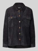 Pieces Loose Fit Hemdbluse in Cord Optik Modell 'EFFI' in BLACK, Größe...